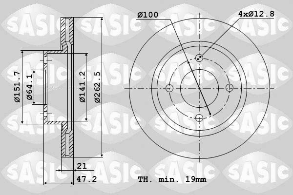 Sasic 9004533J - Brake Disc autospares.lv