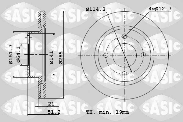 Sasic 9004526J - Brake Disc autospares.lv