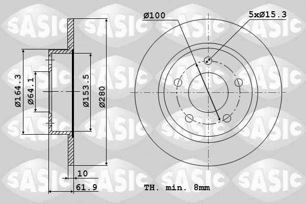 Sasic 9004891J - Brake Disc autospares.lv