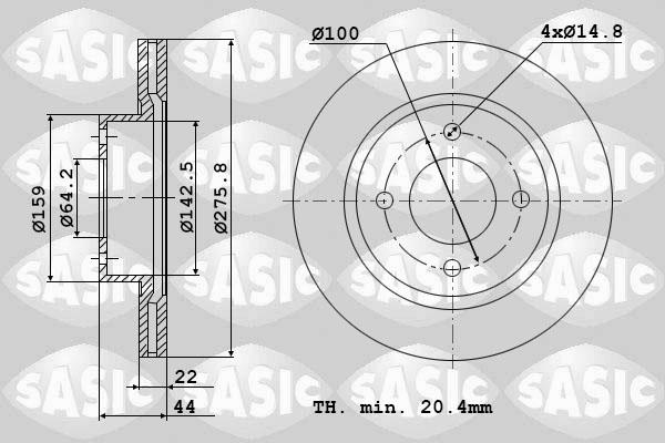 Sasic 9004806J - Brake Disc autospares.lv