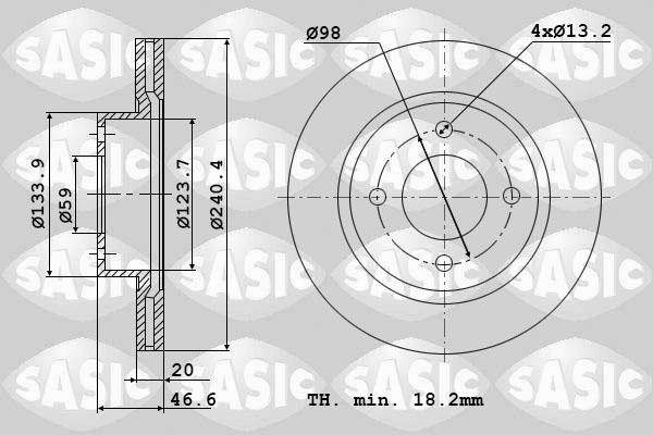 Sasic 9004822J - Brake Disc autospares.lv