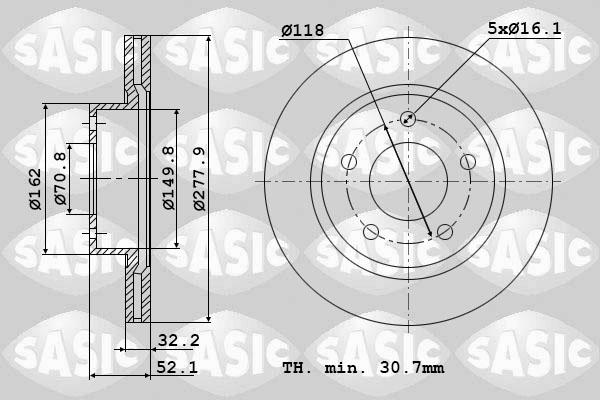 Sasic 9004875J - Brake Disc autospares.lv