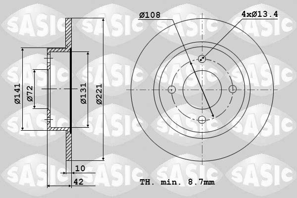 Sasic 9004267J - Brake Disc autospares.lv