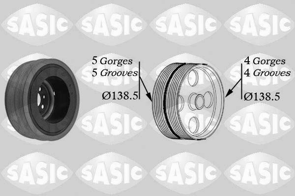 Sasic 9001804 - Belt Pulley, crankshaft autospares.lv