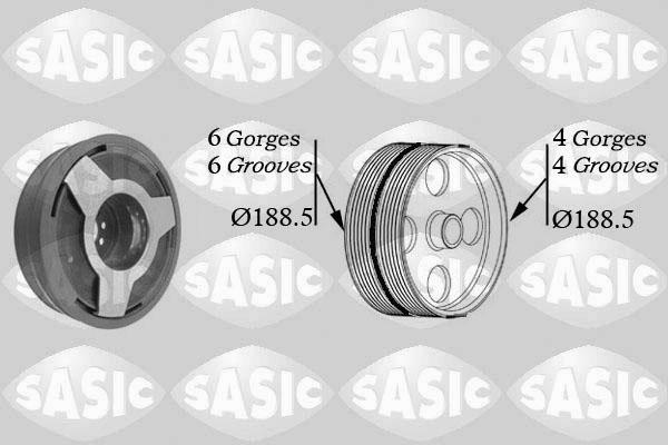 Sasic 9001806 - Belt Pulley, crankshaft autospares.lv