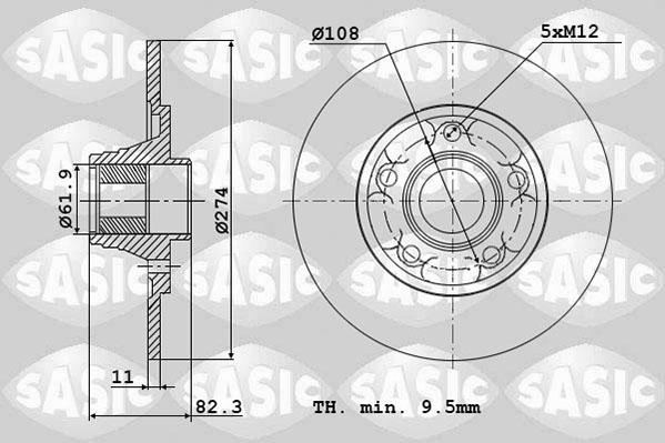 Sasic 4004300J - Brake Disc autospares.lv