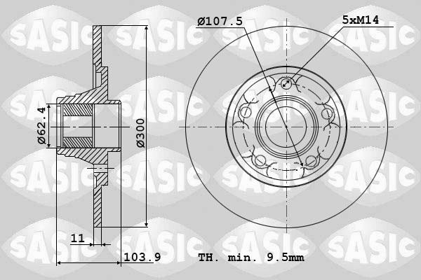 Sasic 6104045 - Brake Disc autospares.lv