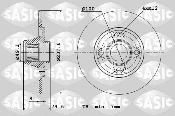 Sasic 6104042 - Brake Disc autospares.lv