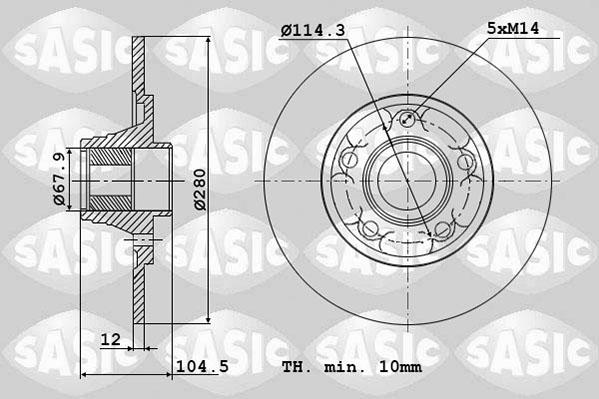 Sasic 6104053 - Brake Disc autospares.lv