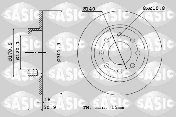 Sasic 6104033 - Brake Disc autospares.lv