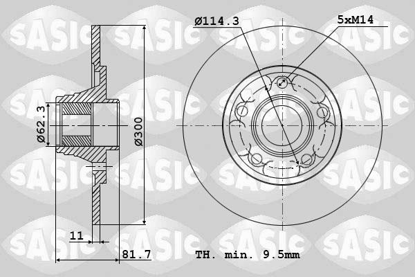 Sasic 6104028 - Brake Disc autospares.lv