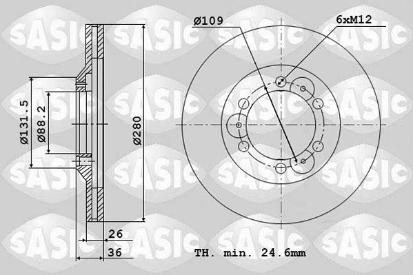 Sasic 6106092 - Brake Disc autospares.lv