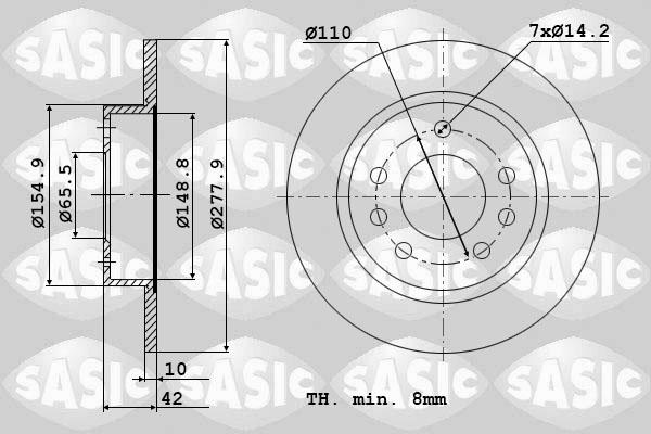 Sasic 6106142 - Brake Disc autospares.lv