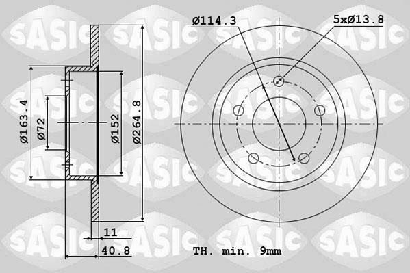 Sasic 6106354 - Brake Disc autospares.lv