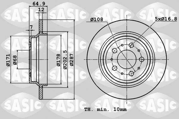 Sasic 6106360 - Brake Disc autospares.lv