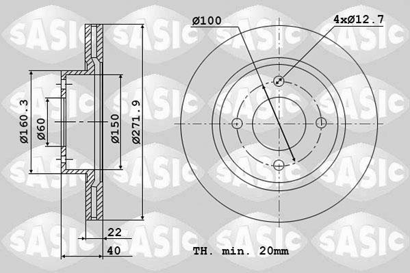 Sasic 6106262 - Brake Disc autospares.lv