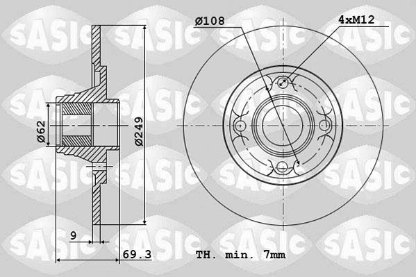 Sasic 6100004 - Brake Disc autospares.lv