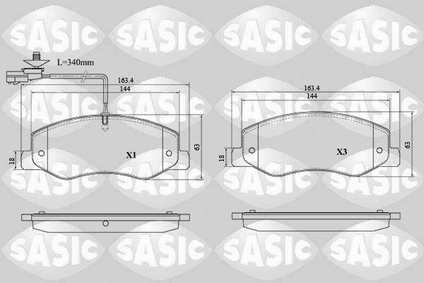 Sasic 6214042 - Brake Pad Set, disc brake autospares.lv