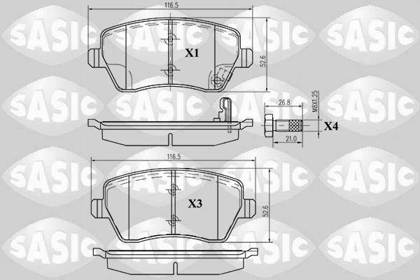 Sasic 6214011 - Brake Pad Set, disc brake autospares.lv
