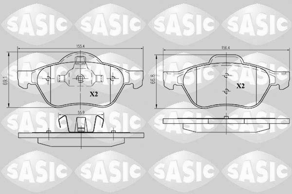 Sasic 6214018 - Brake Pad Set, disc brake autospares.lv