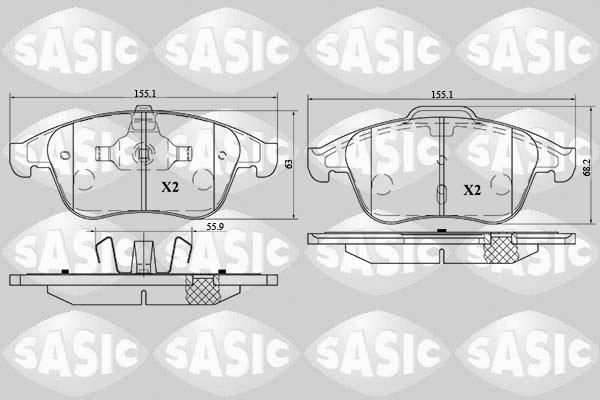 Sasic 6214026 - Brake Pad Set, disc brake autospares.lv