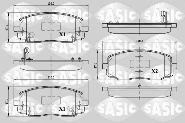 Sasic 6216094 - Brake Pad Set, disc brake autospares.lv