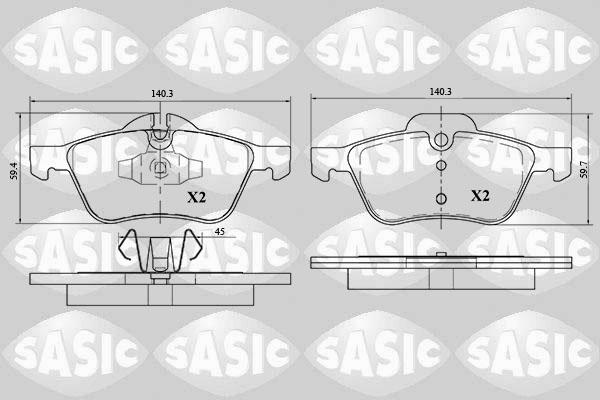 Sasic 6216047 - Brake Pad Set, disc brake autospares.lv