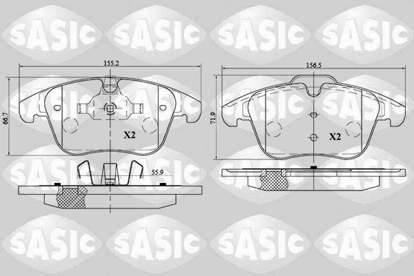 Sasic 6216055 - Brake Pad Set, disc brake autospares.lv