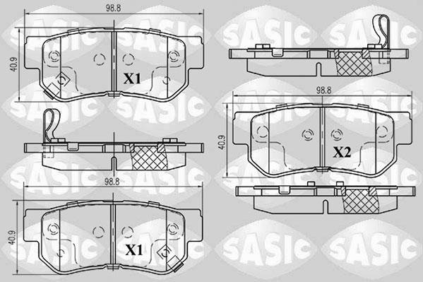 Sasic 6216050 - Brake Pad Set, disc brake autospares.lv