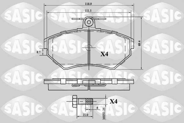 Sasic 6216057 - Brake Pad Set, disc brake autospares.lv