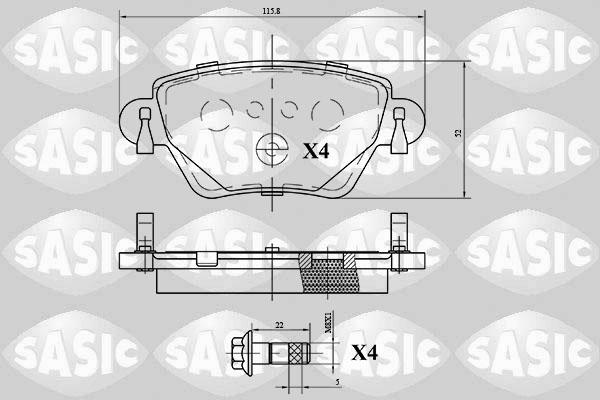 Sasic 6216069 - Brake Pad Set, disc brake autospares.lv