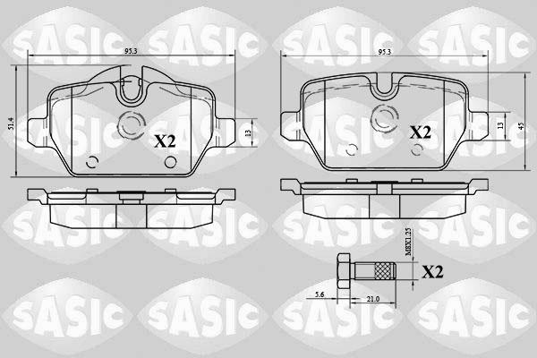 Sasic 6216064 - Brake Pad Set, disc brake autospares.lv