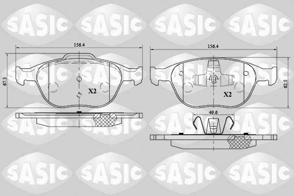 Sasic 6216068 - Brake Pad Set, disc brake autospares.lv