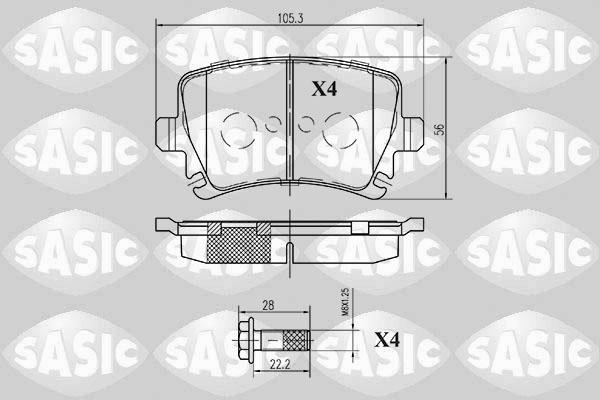 Sasic 6216003 - Brake Pad Set, disc brake autospares.lv