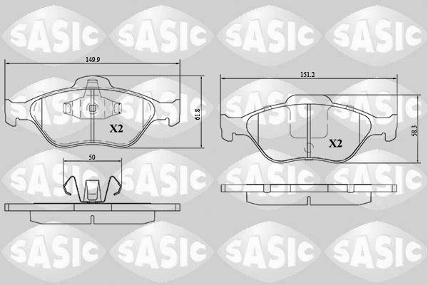 Sasic 6216007 - Brake Pad Set, disc brake autospares.lv