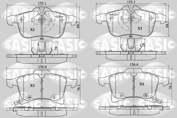 Sasic 6216014 - Brake Pad Set, disc brake autospares.lv