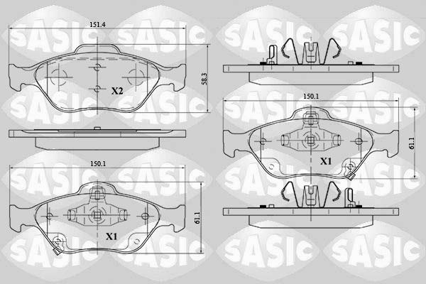 Sasic 6216015 - Brake Pad Set, disc brake autospares.lv