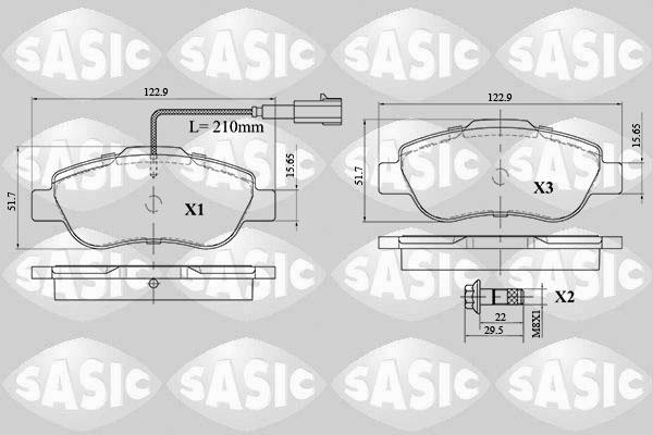 Sasic 6216085 - Brake Pad Set, disc brake autospares.lv