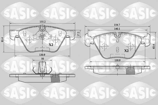 Sasic 6216080 - Brake Pad Set, disc brake autospares.lv