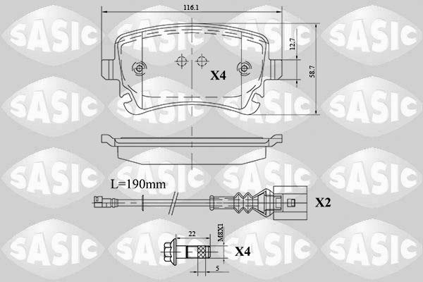 Sasic 6216088 - Brake Pad Set, disc brake autospares.lv