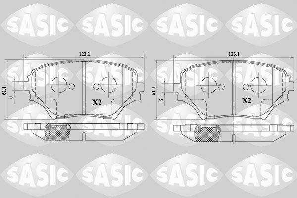 Sasic 6216082 - Brake Pad Set, disc brake autospares.lv