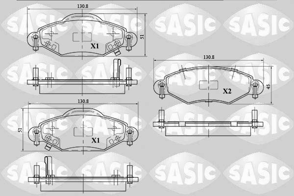 Sasic 6216035 - Brake Pad Set, disc brake autospares.lv