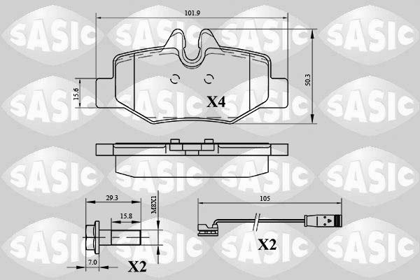 Sasic 6216033 - Brake Pad Set, disc brake autospares.lv