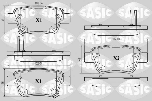 Sasic 6216037 - Brake Pad Set, disc brake autospares.lv