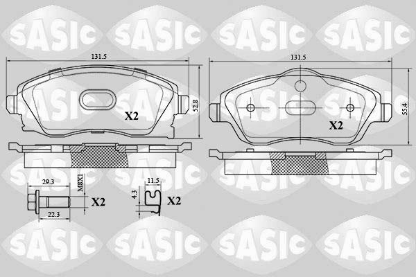 Sasic 6216024 - Brake Pad Set, disc brake autospares.lv