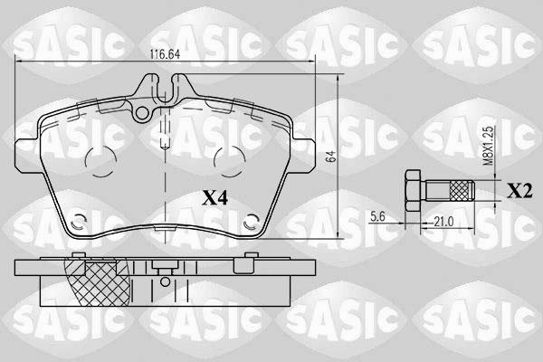 Sasic 6216020 - Brake Pad Set, disc brake autospares.lv