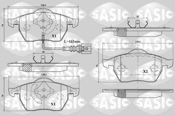 Sasic 6216079 - Brake Pad Set, disc brake autospares.lv