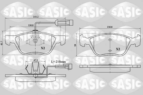 Sasic 6216072 - Brake Pad Set, disc brake autospares.lv