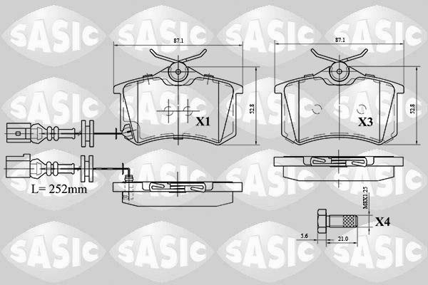 Sasic 6216077 - Brake Pad Set, disc brake autospares.lv