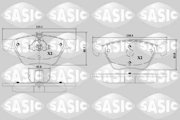 Sasic 6216149 - Brake Pad Set, disc brake autospares.lv